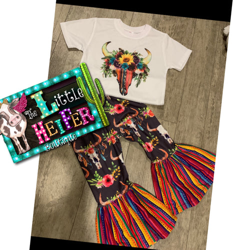 Serape Bull Skull Tee