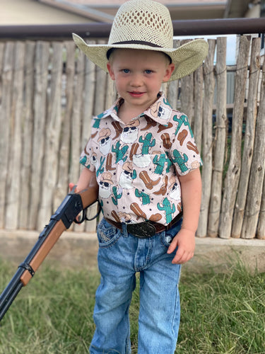 Cowboy Santa Button Up